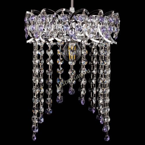 Барная люстра Астра №1 оптикон Фиолетовая в Новокузнецке Гусь Хрустальный
