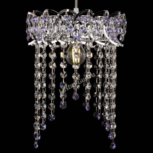 Барная люстра Астра №1 оптикон Фиолетовая в Новокузнецке Гусь Хрустальный