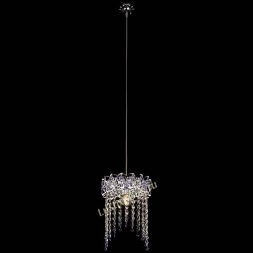 Барная люстра Астра №1 оптикон Фиолетовая в Новокузнецке Гусь Хрустальный