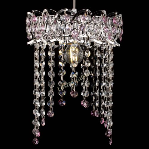 Барная люстра Астра №1 оптикон Розовая в Новокузнецке Гусь Хрустальный