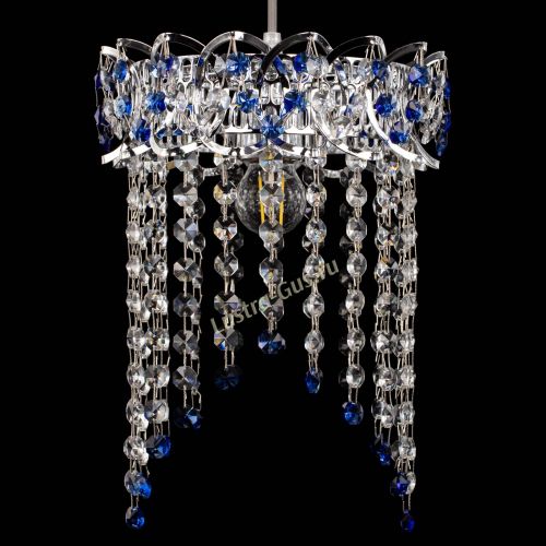 Барная люстра Астра №1 оптикон Синяя в Новокузнецке Гусь Хрустальный