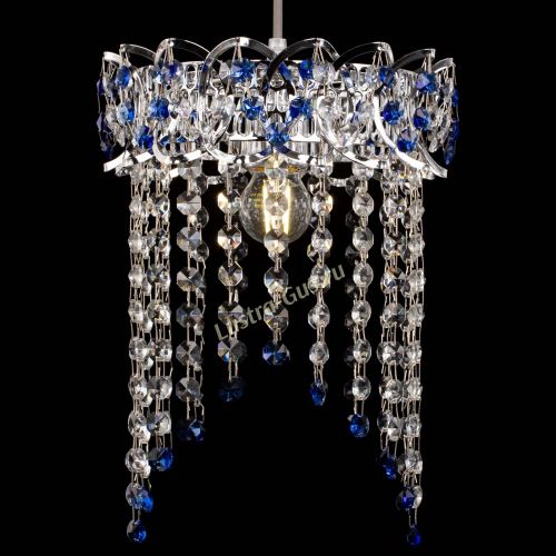 Барная люстра Астра №1 оптикон Синяя в Новокузнецке Гусь Хрустальный