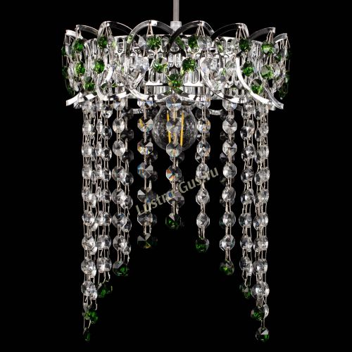 Барная люстра Астра №1 оптикон Зеленая в Новокузнецке Гусь Хрустальный