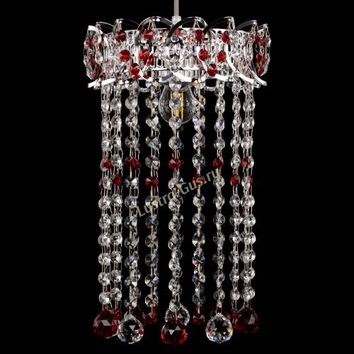 Барная люстра Астра №1 шар 30 длинная Красная в Новокузнецке Гусь Хрустальный