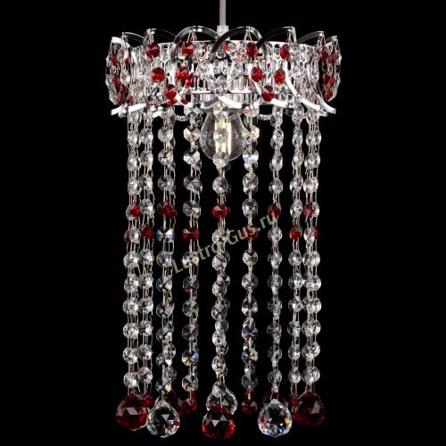Барная люстра Астра №1 шар 30 длинная Красная в Новокузнецке Гусь Хрустальный
