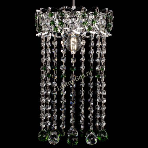 Барная люстра Астра №1 шар 30 длинная Зеленая в Новокузнецке Гусь Хрустальный