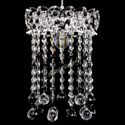 Барная люстра Астра №1 шар 30 черная в Новокузнецке Гусь Хрустальный