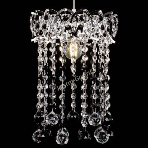 Барная люстра Астра №1 шар 30 черная в Новокузнецке Гусь Хрустальный