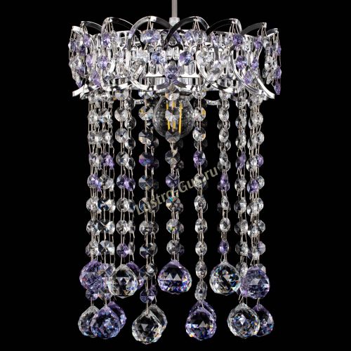 Барная люстра Астра №1 шар 30 фиолетовая в Новокузнецке Гусь Хрустальный