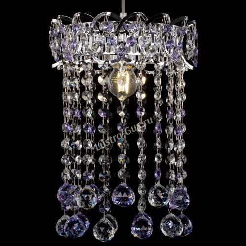 Барная люстра Астра №1 шар 30 фиолетовая в Новокузнецке Гусь Хрустальный