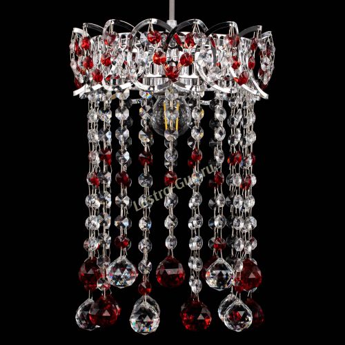Барная люстра Астра №1 шар 30 красная в Новокузнецке Гусь Хрустальный