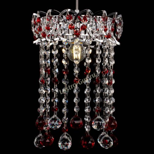 Барная люстра Астра №1 шар 30 красная в Новокузнецке Гусь Хрустальный