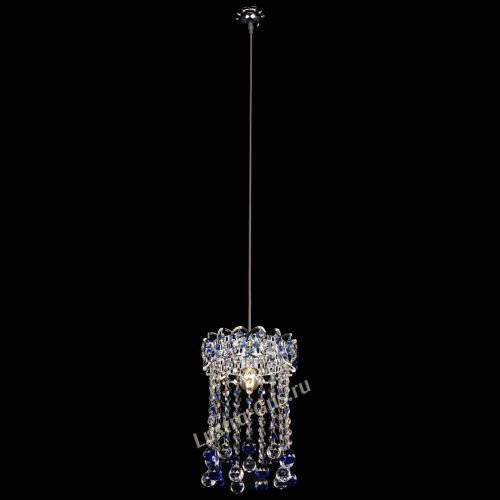 Барная люстра Астра №1 шар 30 синяя в Новокузнецке Гусь Хрустальный