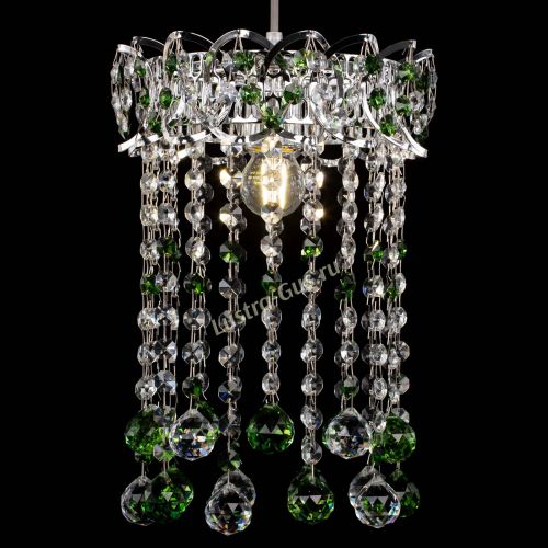 Барная люстра Астра №1 шар 30 зеленая в Новокузнецке Гусь Хрустальный