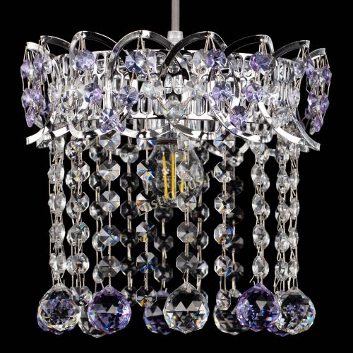 Барная люстра Астра №1 шар фиолетовая в Новокузнецке Гусь Хрустальный