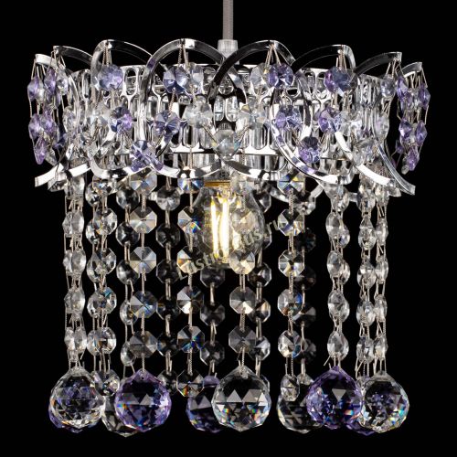 Барная люстра Астра №1 шар фиолетовая в Новокузнецке Гусь Хрустальный