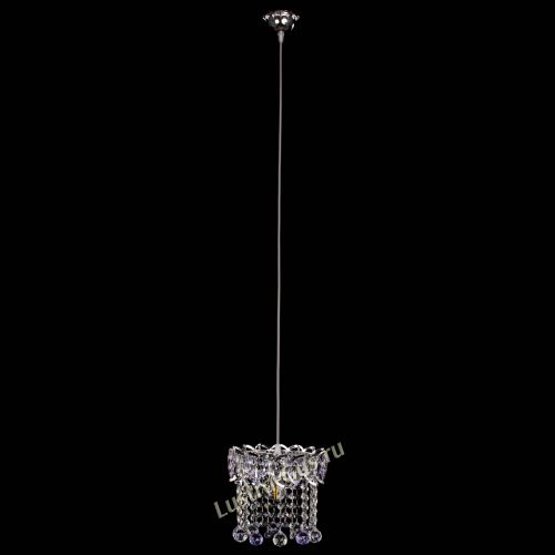 Барная люстра Астра №1 шар фиолетовая в Новокузнецке Гусь Хрустальный