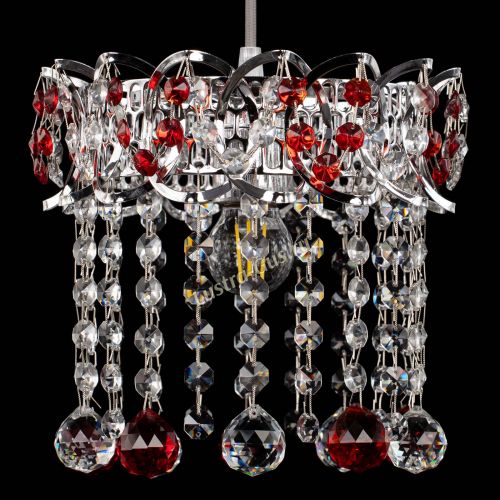 Барная люстра Астра №1 шар красная в Новокузнецке Гусь Хрустальный