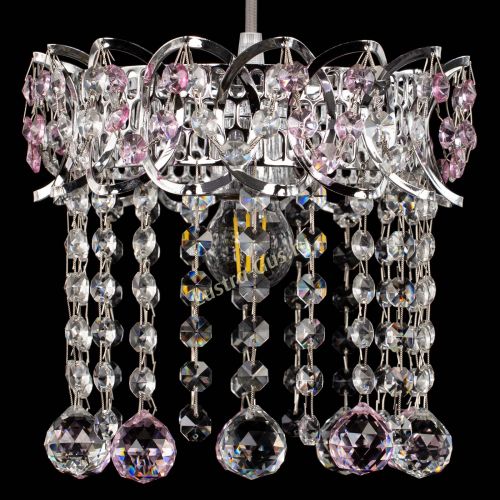 Барная люстра Астра №1 шар розовый в Новокузнецке Гусь Хрустальный