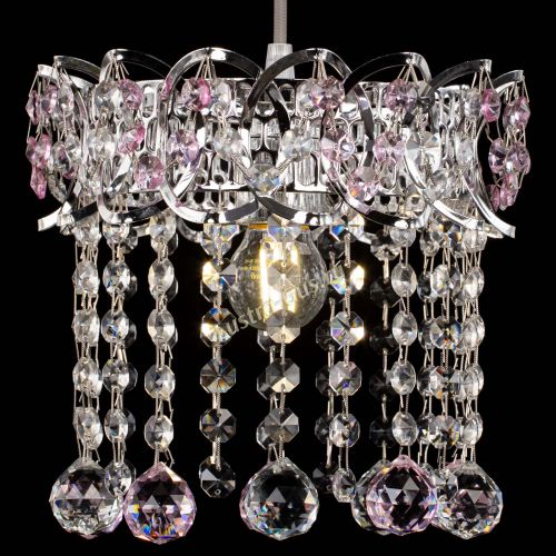 Барная люстра Астра №1 шар розовый в Новокузнецке Гусь Хрустальный