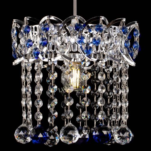 Барная люстра Астра №1 шар синяя в Новокузнецке Гусь Хрустальный