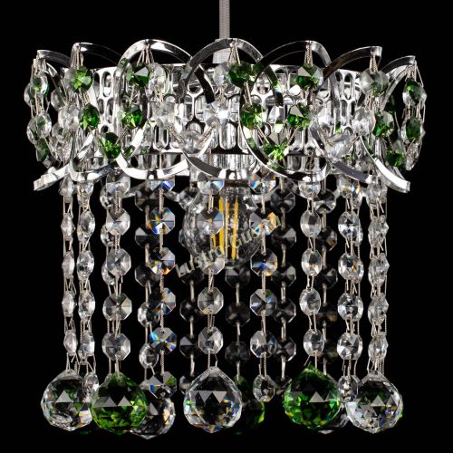 Барная люстра Астра №1 шар зеленая в Новокузнецке Гусь Хрустальный