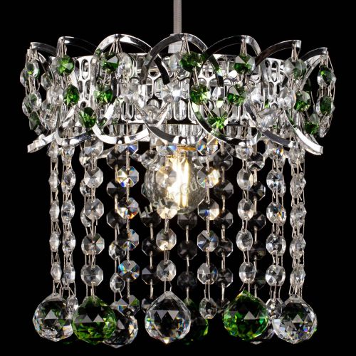 Барная люстра Астра №1 шар зеленая в Новокузнецке Гусь Хрустальный