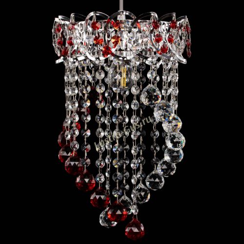 Барная люстра Астра №1 Сигма красная в Новокузнецке Гусь Хрустальный