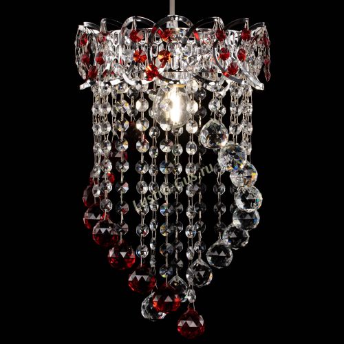 Барная люстра Астра №1 Сигма красная в Новокузнецке Гусь Хрустальный