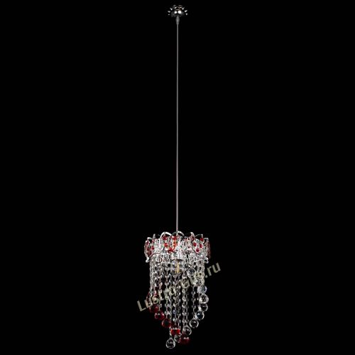 Барная люстра Астра №1 Сигма красная в Новокузнецке Гусь Хрустальный