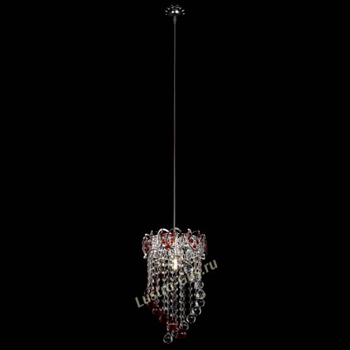 Барная люстра Астра №1 Сигма красная в Новокузнецке Гусь Хрустальный