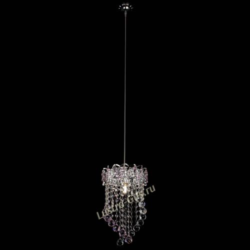 Барная люстра Астра №1 Сигма розовая в Новокузнецке Гусь Хрустальный