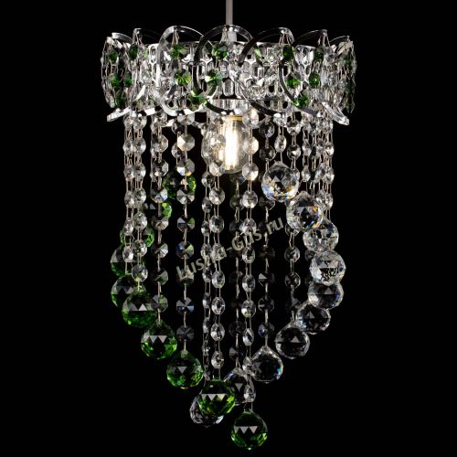 Барная люстра Астра №1 Сигма зеленая в Новокузнецке Гусь Хрустальный