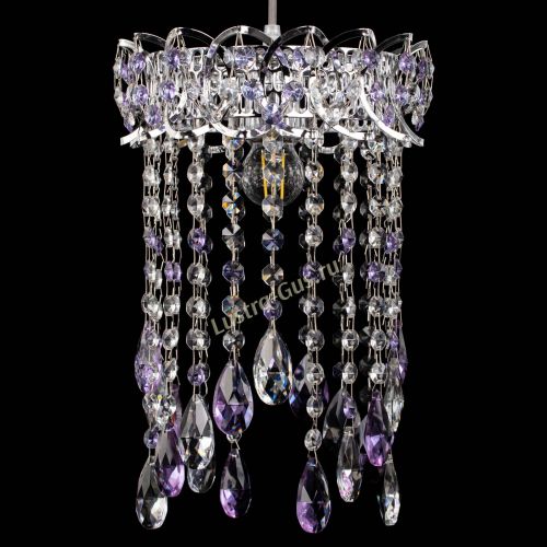 Барная люстра Астра №1 журавлик Фиолетовая в Новокузнецке Гусь Хрустальный