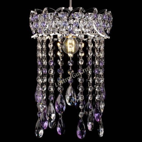 Барная люстра Астра №1 журавлик Фиолетовая в Новокузнецке Гусь Хрустальный
