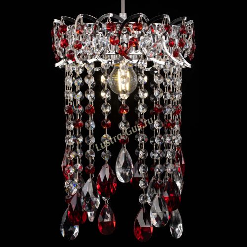 Барная люстра Астра №1 журавлик Красная в Новокузнецке Гусь Хрустальный