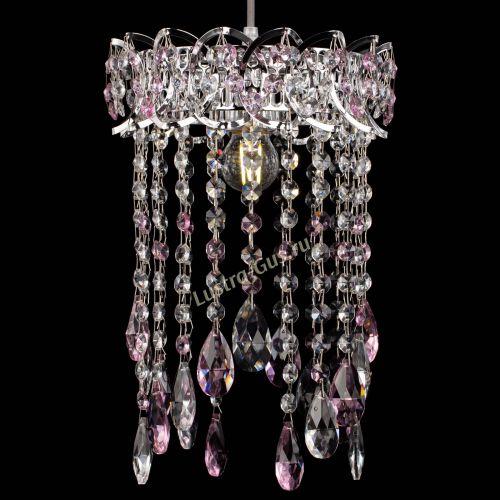 Барная люстра Астра №1 журавлик Розовая в Новокузнецке Гусь Хрустальный