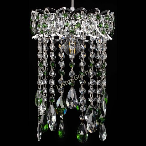 Барная люстра Астра №1 журавлик Зеленая в Новокузнецке Гусь Хрустальный