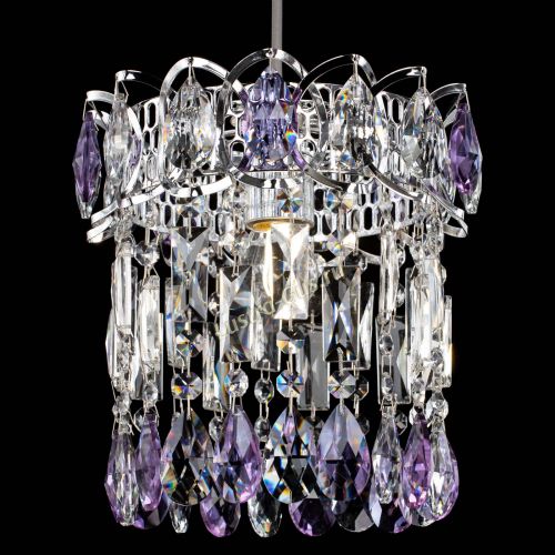 Барная люстра Астра №1 фиолетовая в Новокузнецке Гусь Хрустальный