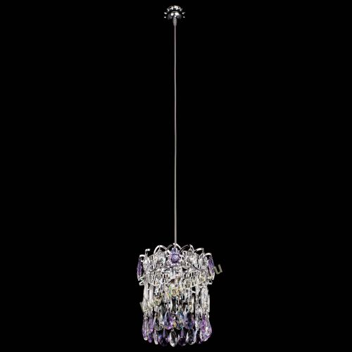 Барная люстра Астра №1 фиолетовая в Новокузнецке Гусь Хрустальный