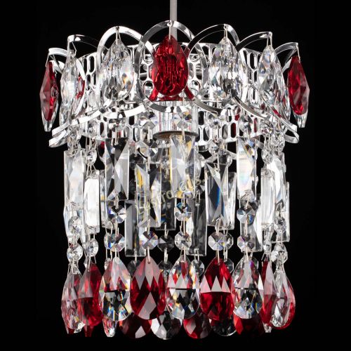 Барная люстра Астра №1 красная в Новокузнецке Гусь Хрустальный