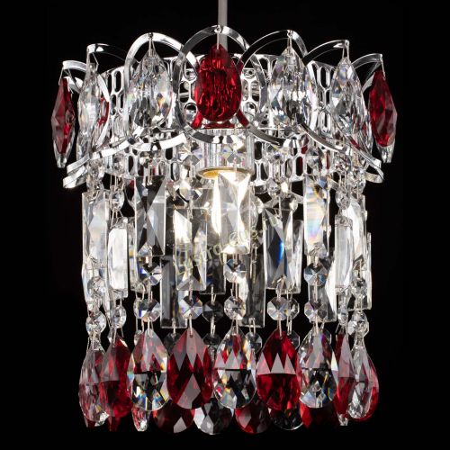 Барная люстра Астра №1 красная в Новокузнецке Гусь Хрустальный