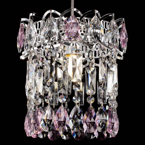 Барная люстра Астра №1 розовая в Новокузнецке Гусь Хрустальный