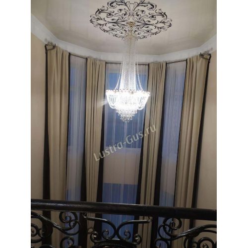 Люстра Екатерина большая с подвесом в Новокузнецке Гусь Хрустальный