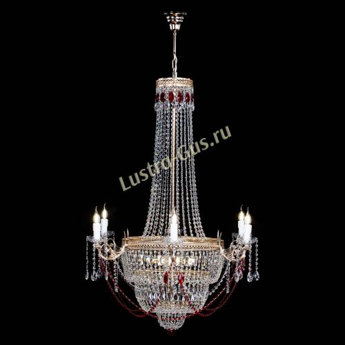 Люстра Елизавета Венеция красная в Новокузнецке Гусь Хрустальный