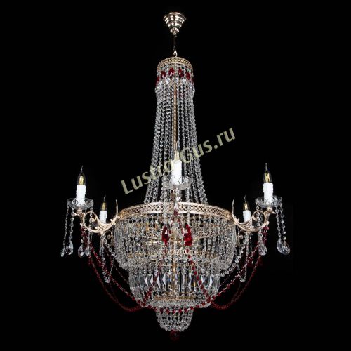 Люстра Елизавета Венеция красная в Новокузнецке Гусь Хрустальный