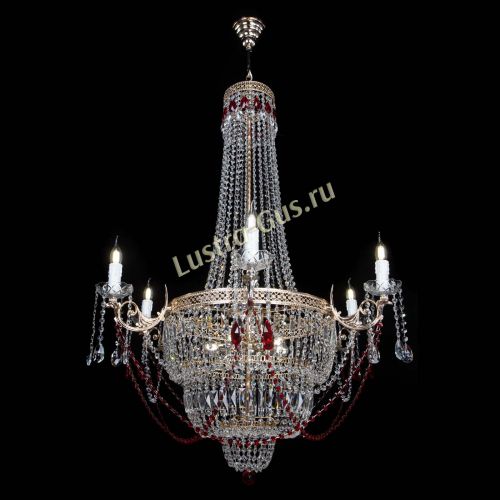 Люстра Елизавета Венеция красная в Новокузнецке Гусь Хрустальный