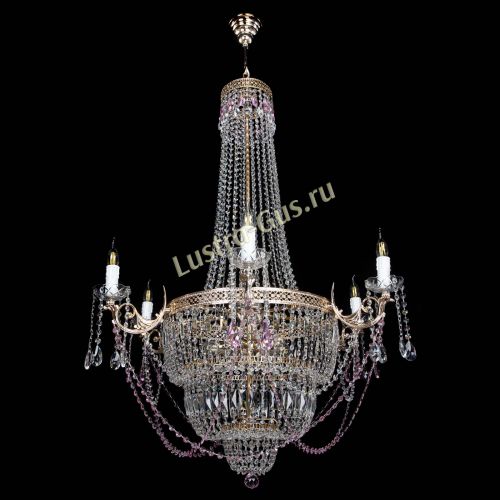Люстра Елизавета Венеция розовая в Новокузнецке Гусь Хрустальный
