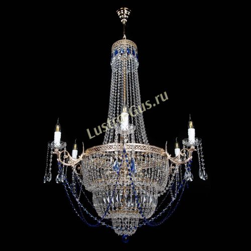 Люстра Елизавета Венеция синяя в Новокузнецке Гусь Хрустальный