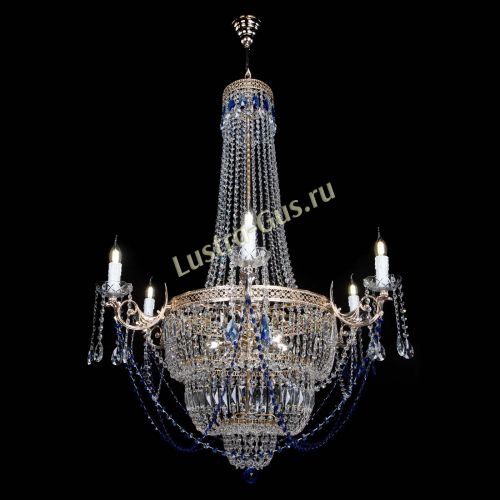 Люстра Елизавета Венеция синяя в Новокузнецке Гусь Хрустальный